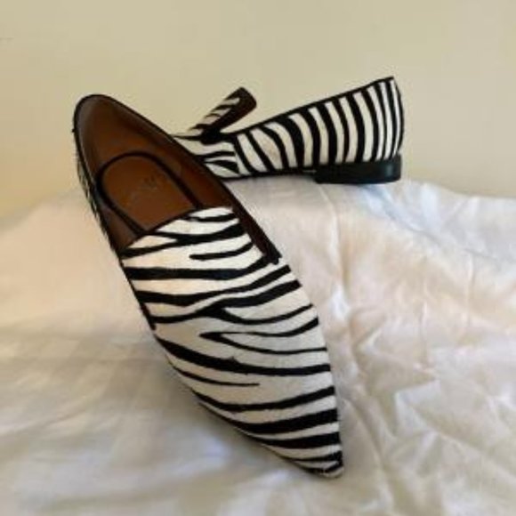 Franco Sarto Zebra flat loafers 6.5M like new - Picture 1 of 5